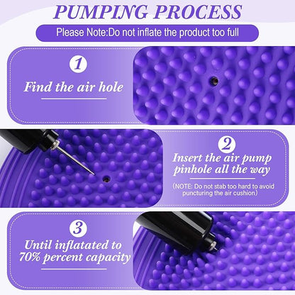 Libima 4 Pcs Wiggle Seat Inflated Wobble Cushion for Sensory Kid 13 Inches Balance Disc Flexible Seating for Classroom Sensory Pad for Chair Wiggle Cushion with Needle Pump