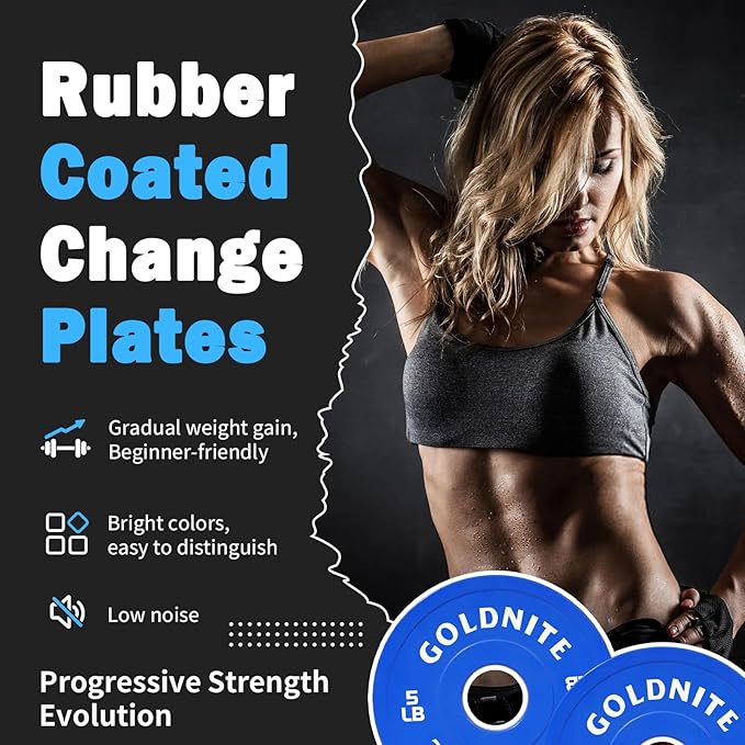 Change Plates Set 1.25LB 2.5LB 5LB Set Fractional Weight Plate Olympic Bumper Plates for Cross Training Steel Insert Strength Training Weight Plates