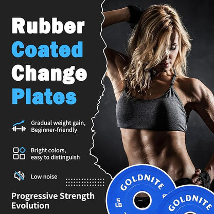 Change Plates Set 1.25LB 2.5LB 5LB Set Fractional Weight Plate Olympic Bumper Plates for Cross Training Steel Insert Strength Training Weight Plates