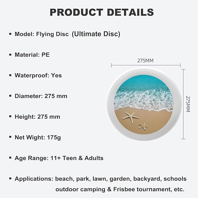 Sun and Snowflake Outdoor Flying Disc Hot and Cold Summer and Winter Element Ultimate Disc 175g for Boys Girls Men Women Birthday Christmas