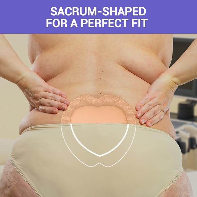 Silicone Sacrum Foam Dressing 7" x 7" with Border, High Absorbency Wound Bandage, Gentle Adhesion, Soft Breathable Bedsore Bandages for Sacral Ulcer, Pack of 5