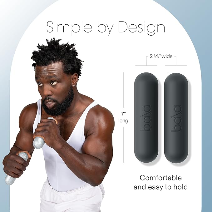 Bala Bars Dumbbell Set for Women & Men - Set of 2 Bars Designed for Walking, Strength Training, HIIT, Boxing & Aerobics - Hand Weights for Working Out at Home