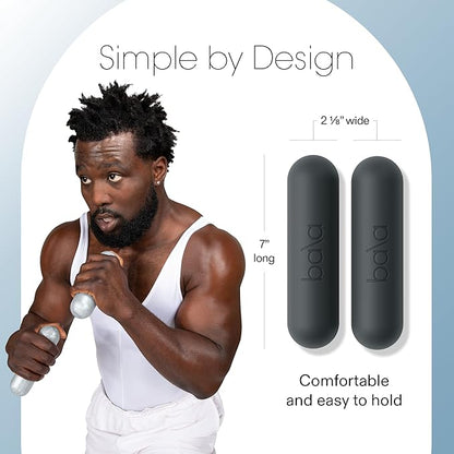 Bala Bars Dumbbell Set for Women & Men - Set of 2 Bars Designed for Walking, Strength Training, HIIT, Boxing & Aerobics - Hand Weights for Working Out at Home