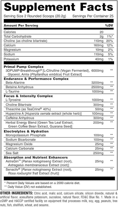 Animal Primal Muscle Hydration + Preworkout Powder ??Contains Beta Alanine, 3DPump, Caffeine & Electrolytes ??Improves Energy, Focus, Endurance & Absorption ??New Candy Crush?™d Flavor, 17.8 oz