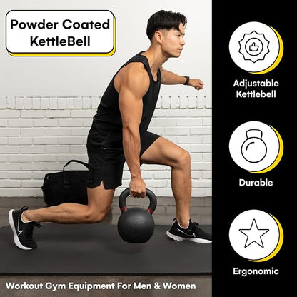 Kettlebell Kings Powder Coated Kettlebell Weights - 9-97 lb Strength Training Kettlebells for Men and Women - Hand Weights Workout Gym Equipment - Weights Set for Home Gym- New