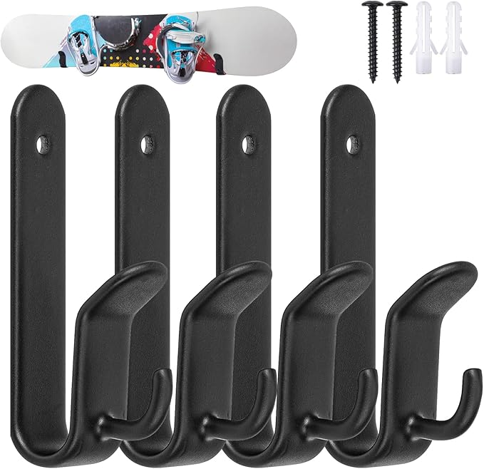 Snowboard Wall Mount Clips, Horizontal Skateboard Wall Mount，Snowboard Display Stand for Room, Garage