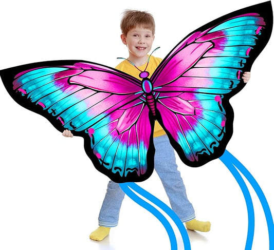 Butterfly Kites for Kids & Adults, Easy to Fly Design with Long Tail for Stability, for Kids Ages