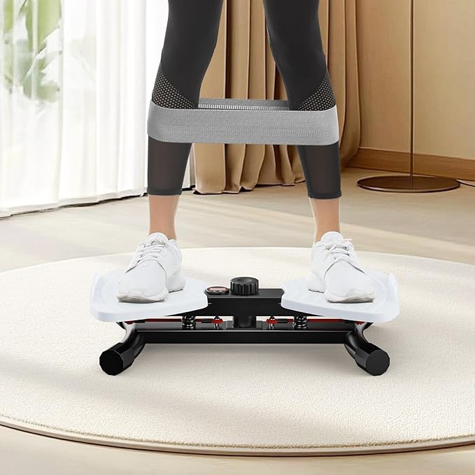 Waist Twister Ab Machine, 300 lbs Capacity Exercise Twist Board with Resistance Bands, Core Trainer Belly Fat Burner, Noiseless Waist Sculptor with Foot Massage