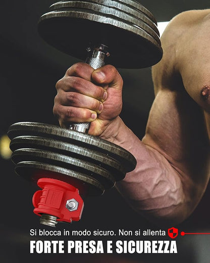 Barbell Clips 1 Inch Quick Release Weight Clamps 0.9-1.18inch Multi-Size Adjustable Olympic Clamps for Bars