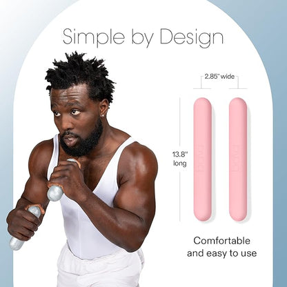 Bala Bars Dumbbell Set for Women & Men - Set of 2 Bars Designed for Walking, Strength Training, HIIT, Boxing & Aerobics - Hand Weights for Working Out at Home