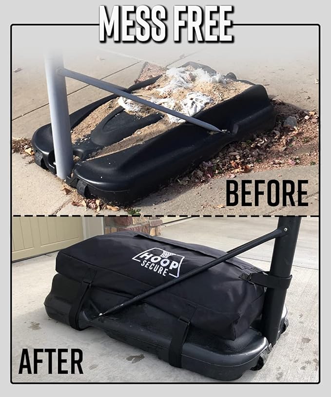 The Original Solution - Heavy Duty Weighted Base Anchor for Basketball Hoops - Weather Resistant, Durable Design, Holds 300+ lbs. Patents-Pending, HOA Friendly (Standard Size, Black)
