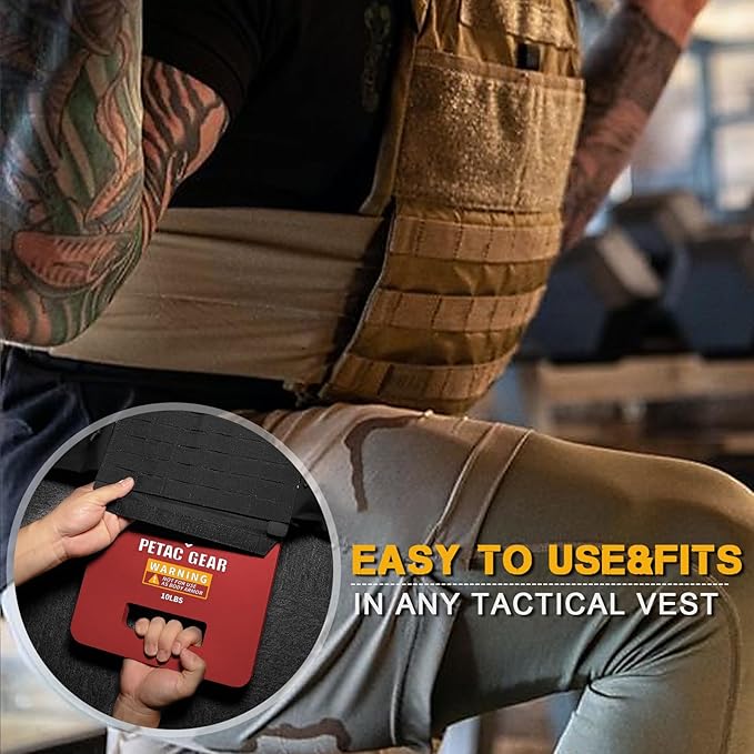 PETAC GEAR Tactical Weights Plates For Weighted Vest For Men Workout,5/10/15/20 LBS Weight Strength Training Vests Equipment Workout Gear