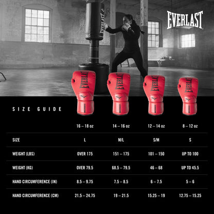 Everlast Elite 2 Boxing Gloves | Women, Men, Heavy Bag | Red | 16oz