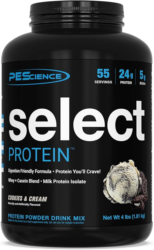 PEScience Select Protein Powder, Whey and Casein Blend, Clean Protein Powder for Women and Men, Low