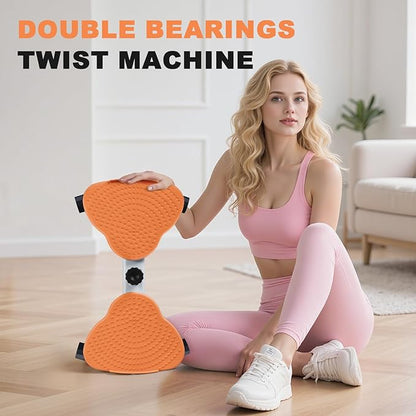 Waist Twister Machine, Ab Twister Board with Resistance Bands - 300 lbs Capacity Home Exercise Equipment for Belly Fat, Core Workout - Noiseless & Anti-Slip for Women/Men