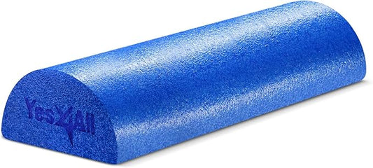 Yes4All Medium Firm Half Foam Rollers for Post-Workout Relaxation, 12/18/24/36 inch PE Foam Roll for Back Massage & Yoga Exercise