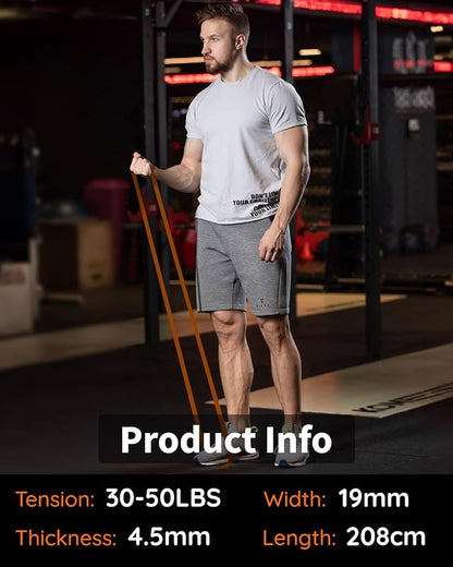 Resistance Bands Set - Pull Up Bands for Men Women, Exercise Bands Resistance with Door Anchor, Training Poster & Pouch for Body Stretching, Pull Up Assist