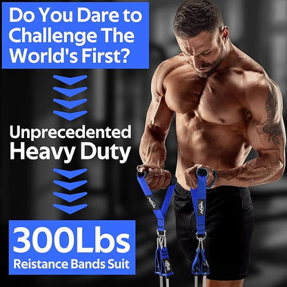 WALITO Resistance Bands Set - Exercise Bands with Handles, Door Anchor, Legs Ankle Straps, for Heavy Resistance Training, Physical Therapy, Muscle Training, Yoga, Home Workouts, Gym Equipment