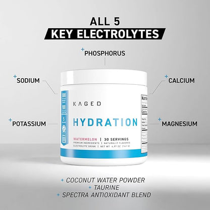 Kaged Electrolyte Hydration Powder | Hydracharge Pina Colada | Sports Drink for Men and Women | Pre, Post, Intra Workout Supplement | 30 Servings