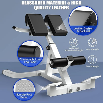 Roman Chair,Back Extension Bench,Multi Functional Ab Bench, Hyperextension Bench Abdominal Exercise, Leg Strength Trainer Home Men Women Full Body