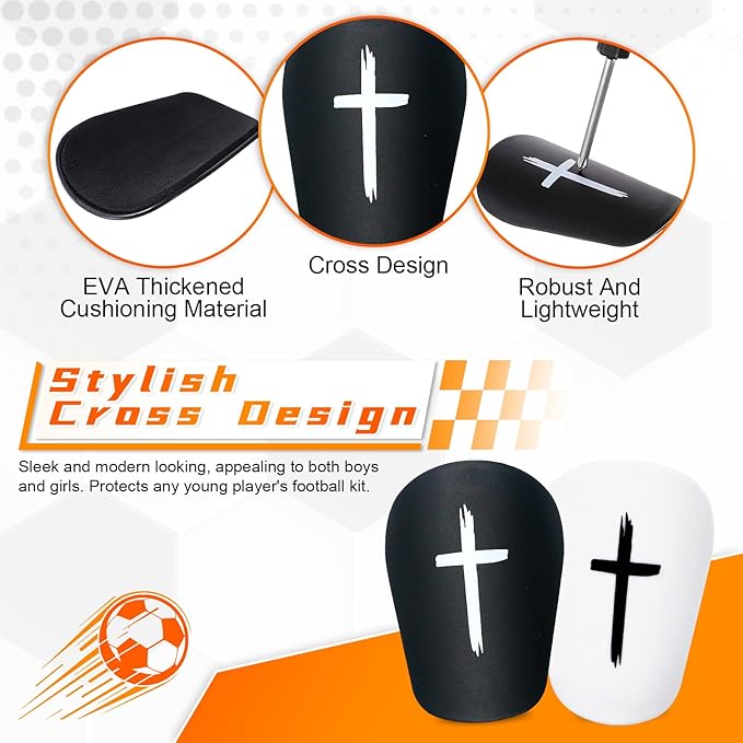 2 Pairs Mini Soccer Shin Guards for Kids Youth & Adults - Ultra Lightweight Small Shin Pads, Comfortable Fit for Football, Indoor Soccer, Training (3.15" x 1.97")