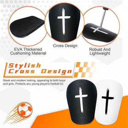 2 Pairs Mini Soccer Shin Guards for Kids Youth & Adults - Ultra Lightweight Small Shin Pads, Comfortable Fit for Football, Indoor Soccer, Training (3.15" x 1.97")