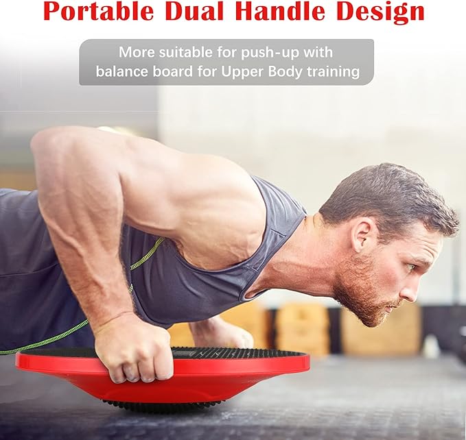 NALANDA Wobble Balance Board, Core Trainer for Balance Training and Exercising, Healthy Material Non-Skid TPE Bump Surface, Stability Board for Kids and Adults Black