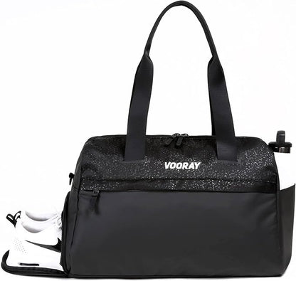 Vooray 25L Trainer Duffel Bag ??Lightweight Travel Duffel for Women and Men with Shoe Pocket, Workout Bag, Weekender for Overnight, Football, Traveling, or Hospital Use