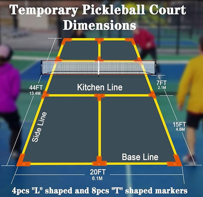 Hoverphenix Pickleball Net for Driveway, 22FT Regulation Size Pickleball Net with Paddles Set of 4, Pickleballs and Carry Bag for Outdoor Indoor Game