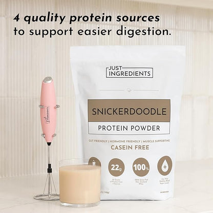 JUST INGREDIENTS Snickerdoodle Protein Powder ??30-Serving Blend with 100% Grass-Fed Whey & Organic Plant Proteins ??Cinnamon & Vanilla Flavor ??Supports Muscle Recovery, Energy*
