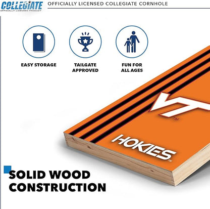 2' x 3' Solid Wood Cornhole Set with Direct Print HD Team Graphics – Great Gift for Any NCAA Fan! Bean Bag Toss Family Outdoor Games