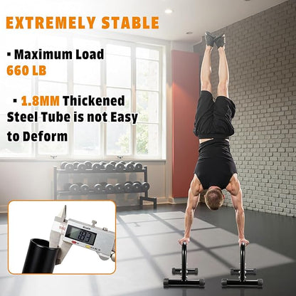 AmazeFan Parallettes Bars, High Steel Push Up Bar Strength Training For Handstands, Calisthenics Bars & Dip Bars, Calisthenic, Push Up Stands Handle for Floor Workouts Calisthenics Equipment ﻿