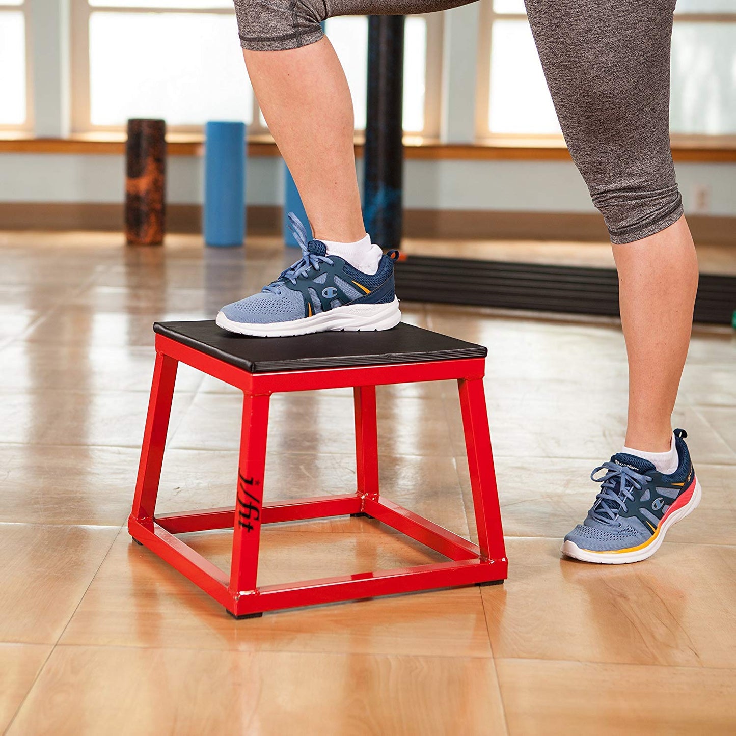 JFIT Plyometric Jump Box - Commercial Grade Steel - 18" Height (Single Plyo Box)
