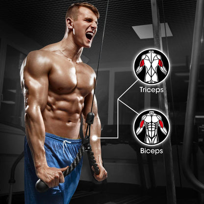 Yes4All Combo Double D Handle, Tricep Rope, Straight Bar & V Bar, Multi Cable Machine Accessories