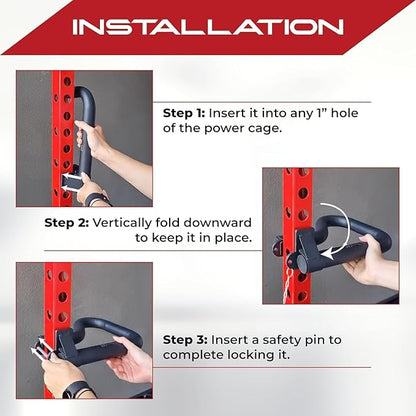 Yes4All Power Rack J-Hooks & Attachments ??Heavy Duty Barbell Holders Compatible with 2x2 & 3x3 Power Racks for Home Gym
