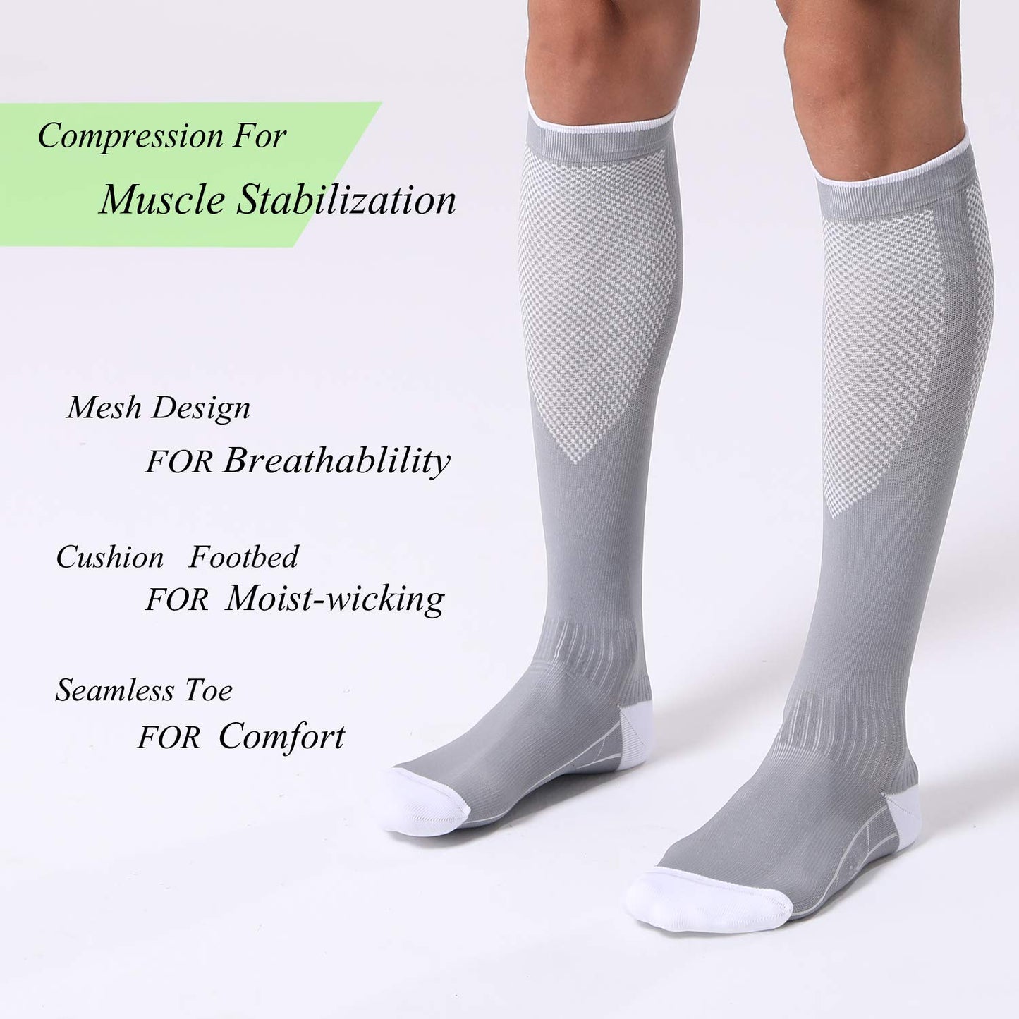 FITRELL 3 Pairs Compression Socks for Women and Men 20-30mmHg- Circulation and Muscle Support Socks