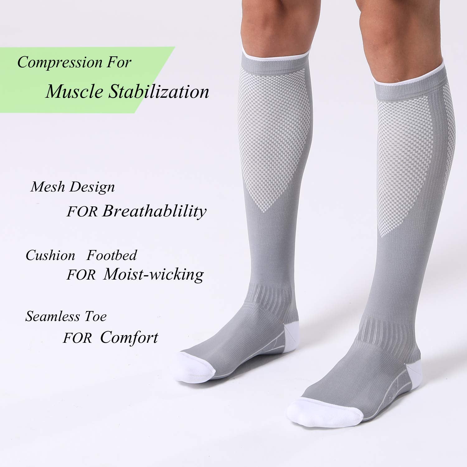 FITRELL 3 Pairs Compression Socks for Women and Men 20-30mmHg- Circulation and Muscle Support Socks