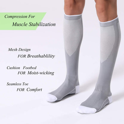 FITRELL 3 Pairs Compression Socks for Women and Men 20-30mmHg- Circulation and Muscle Support Socks