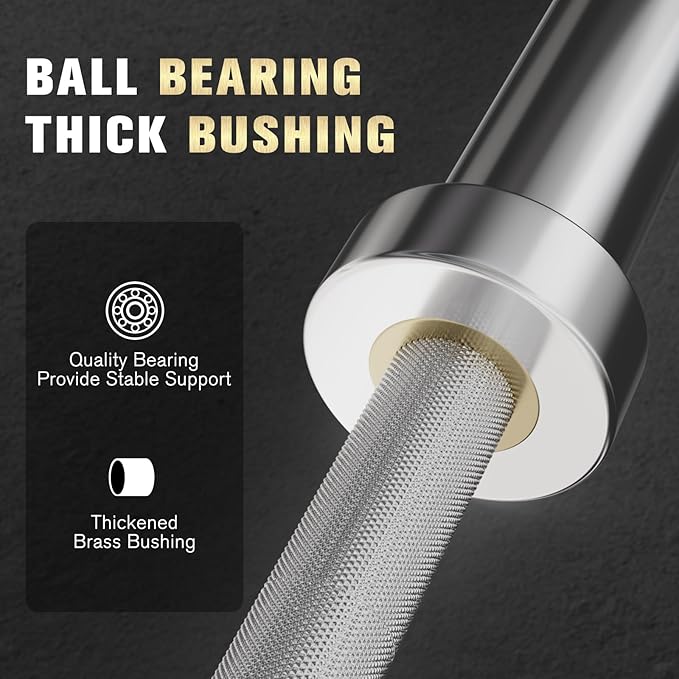 RITFIT Olympic Barbell 4ft/4.8ft/6ft - 2 Inch Weight Bar for Strength Training, Weightlifting, Squat, Deadlift, Bench Press, Curl, Overhead Press - 350lbs/500lbs Capacity