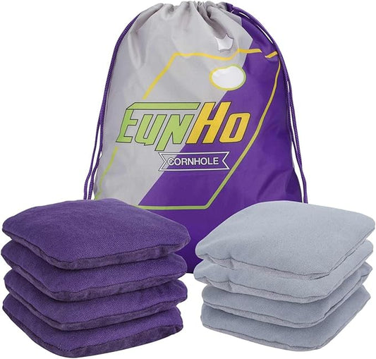 EunHo Dual Sided Cornhole Bags Regulation Set of 8 Professional Cornhole Bean Bags Slick and Stick
