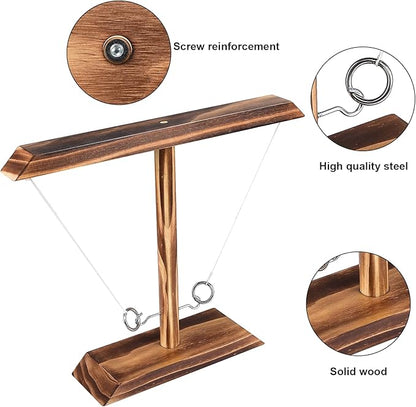 Ring Toss Games for Adults and Kids,Wooden Hook and Ring Game,Patio Decor,Fast-paced Home Party Interactive Game for Outdoor Indoor,Gifts for Men