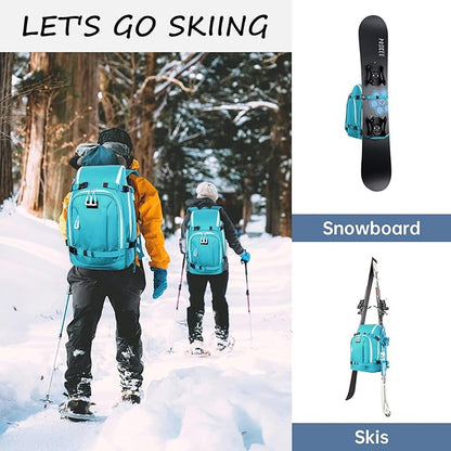 Ski Boot Bag, 50L Ski Boot Travel Backpack for Skis, Snowboard & Accessories, Waterproof Padded Ski Boot Bag Backpack