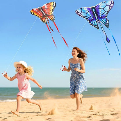 Easy to Fly Kites for Kids Ages 4-8 8-12 & Adults, Beach Flying Toys Butterfly Kite with Handle and Kites String, Great for Outdoor Activities & Family Trip Easter Gifts