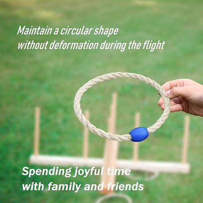 6 Pack Sisal Rope Ring Toss Game Replacement Parts for Kids and Adults, Outdoor Toss Rings for Agility Practice and Speed Game,Yard Games Lawn Games for Party(Red and Blue)