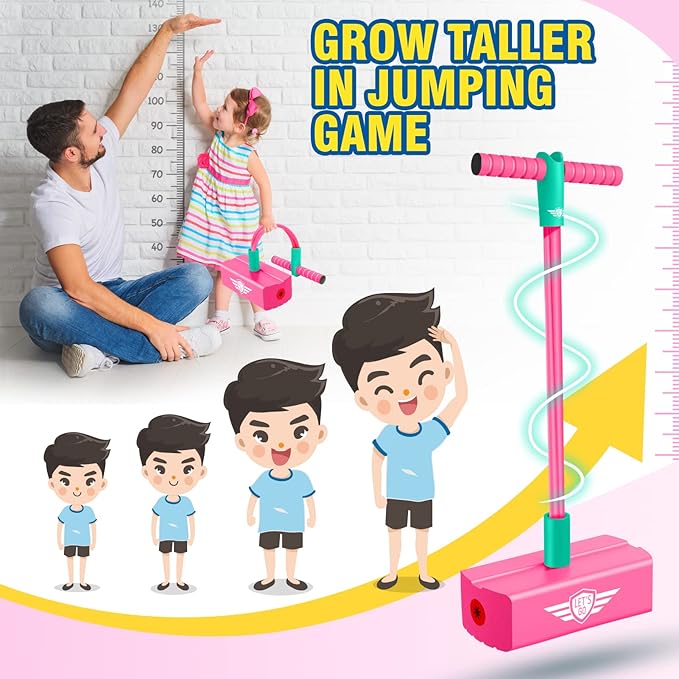 CUUGO LET'S GO! CG Jumping Promotes Growing Taller- Pogo Stick Foam Pogo Jumper for Kids, Toys for 3-12 Year Old Boys Girls Outdoor Toys Indoor Toys Fun Gifts Christmas Stocking Stuffers Gifts