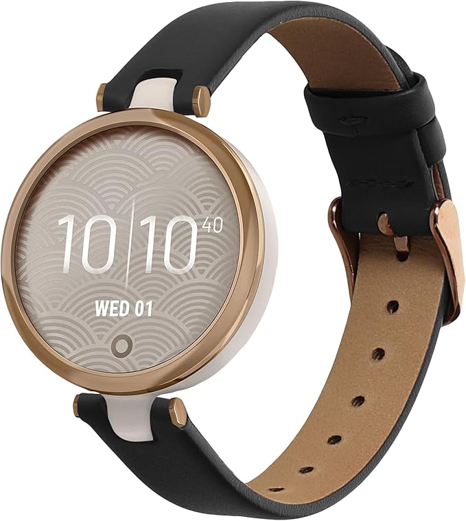 kwmobile Real Leather Watch Strap Compatible with Garmin Lily Sport - Fitness Tracker Replacement Sports Wristband with Clasp
