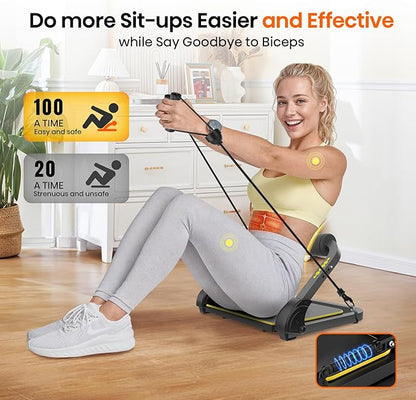 Ab Workout Equipment, Ab Machine for Stomach Workout, Ab Trainer Machine for Home, Sit Up Machine with Resistance Bands and 330 LBS Weight Capacity, Ab Crunch Machine for Home Exercise