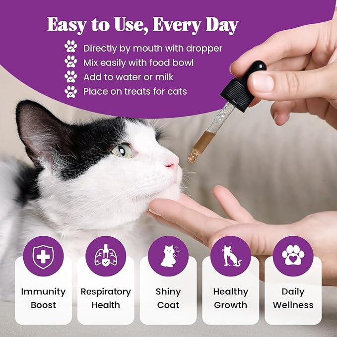 Special Breed L-Lysine for Cats & Kittens ??Immune, Respiratory & Eye Health Support ??Liquid Cat Supplement with Astragalus, Burdock, Atractylodes, Dangshen & Vitamins A, B1, B2, B6 ??2oz (60mL)