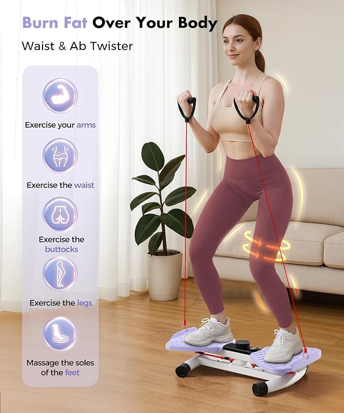 Waist Twisting Machine Fitness Tool, Ab Twister Board with the Smart LED Digital Monitor, 330LBS Capacity & 20dB Ultra-Quiet, Anti-Slip Home Gym Workout Equipment for Women Belly Fat