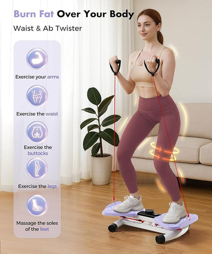 Waist Twisting Machine Fitness Tool, Ab Twister Board with the Smart LED Digital Monitor, 330LBS Capacity & 20dB Ultra-Quiet, Anti-Slip Home Gym Workout Equipment for Women Belly Fat